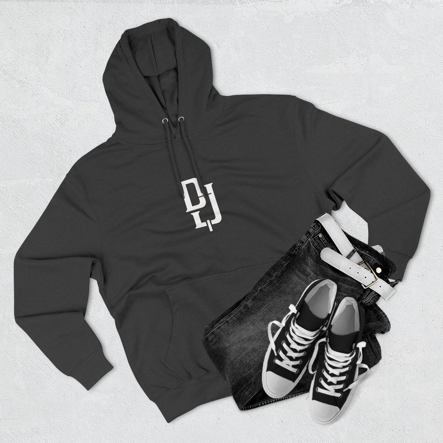 Minimal DJ Logo Hoodie - Three-Panel Fleece Sweatshirt