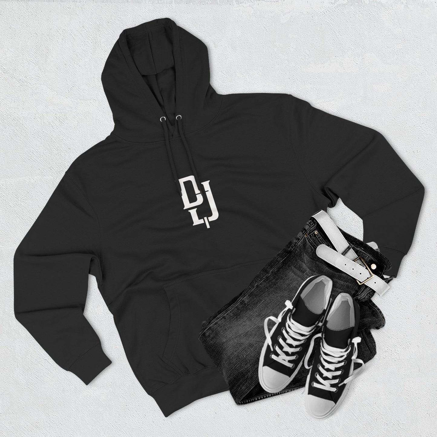 Minimal DJ Logo Hoodie - Three-Panel Fleece Sweatshirt
