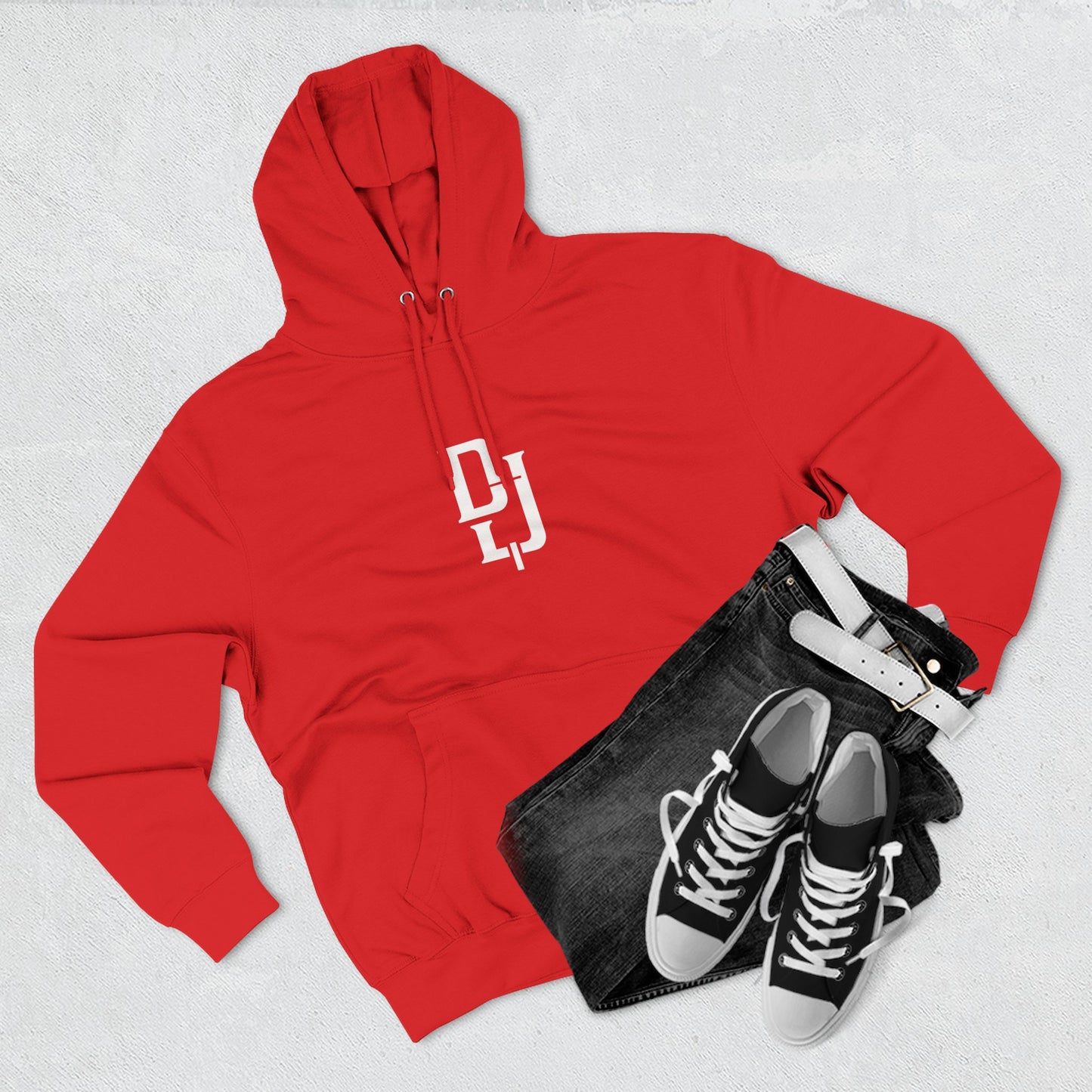 Minimal DJ Logo Hoodie - Three-Panel Fleece Sweatshirt