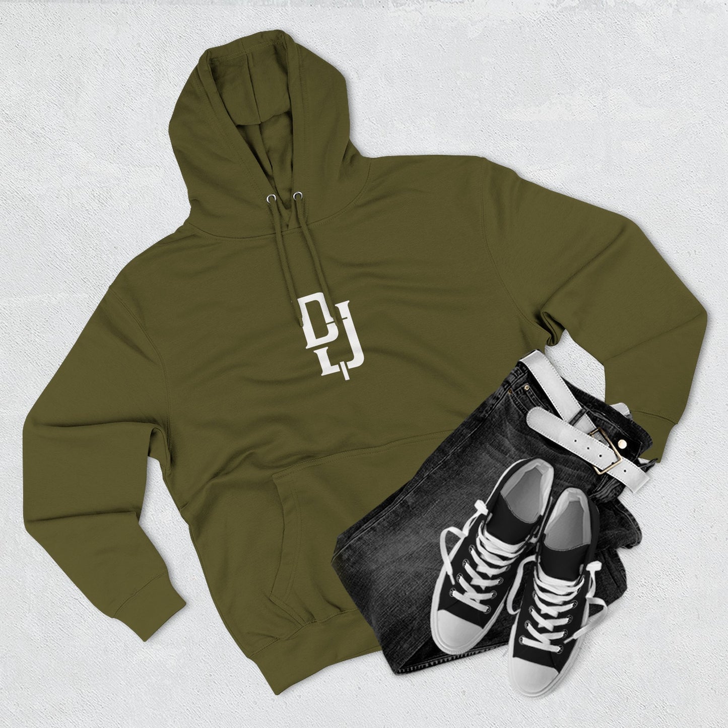Minimal DJ Logo Hoodie - Three-Panel Fleece Sweatshirt