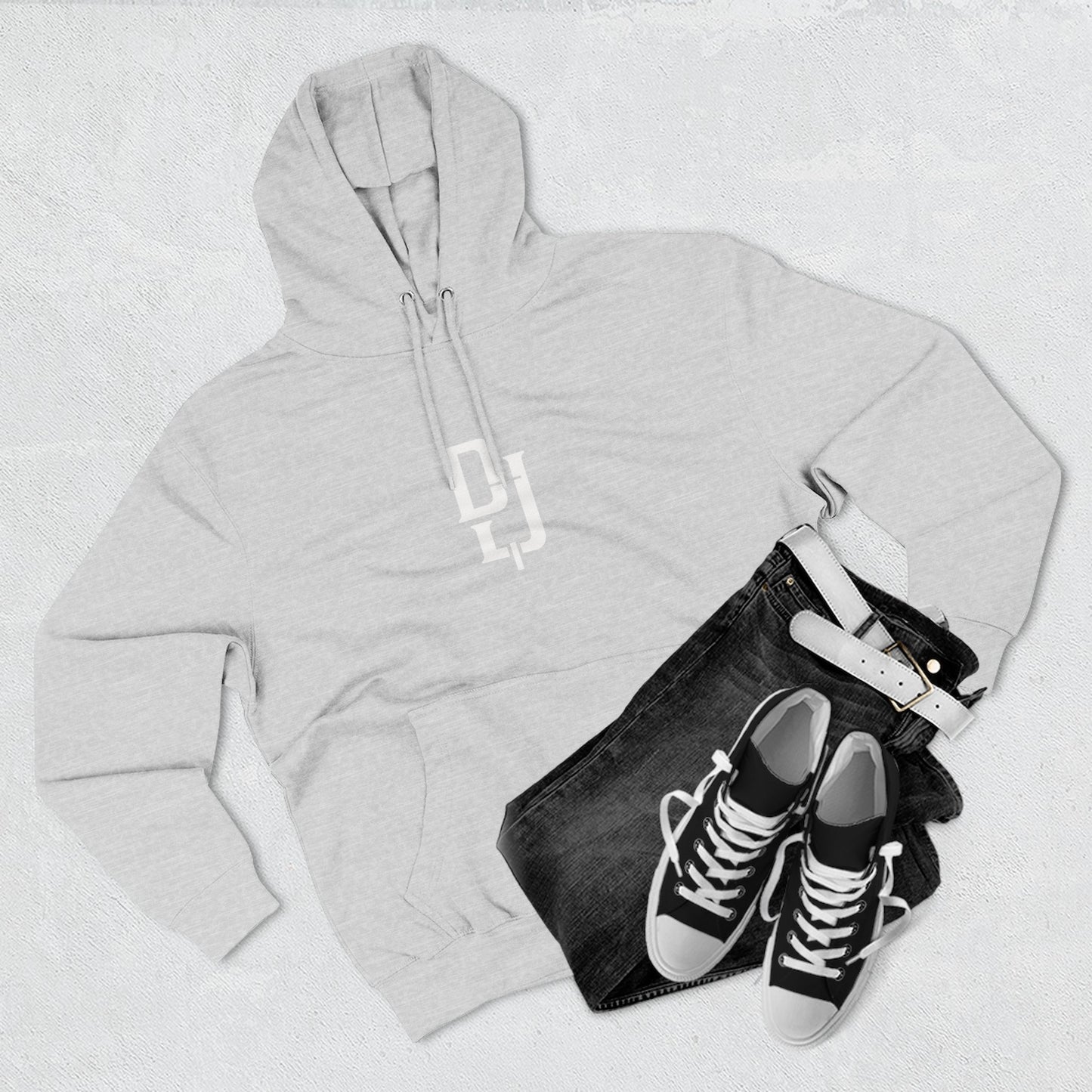 Minimal DJ Logo Hoodie - Three-Panel Fleece Sweatshirt