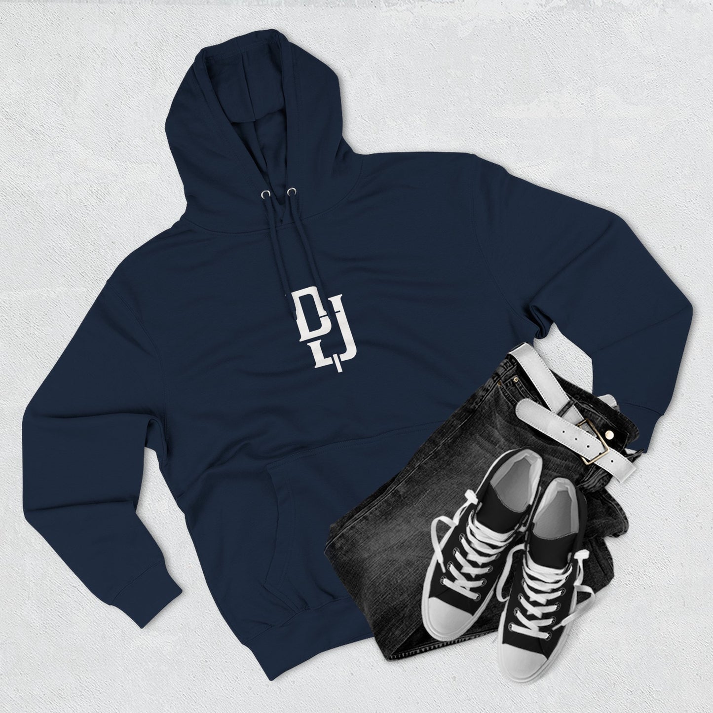 Minimal DJ Logo Hoodie - Three-Panel Fleece Sweatshirt